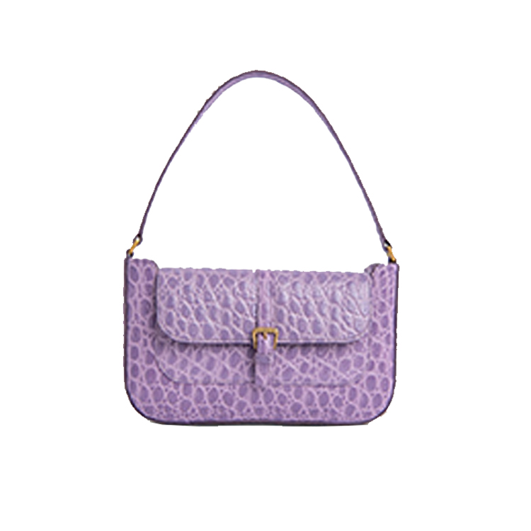 BY FARMiranda Lilac Circular Croco Embossed Leather女士皮包Medium