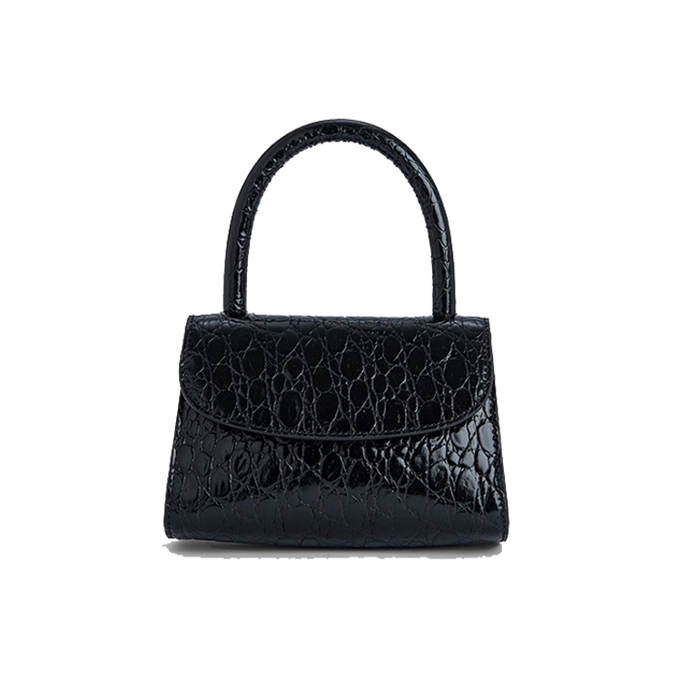 BY FARMini Black Croco Embossed Leather女士皮包Small