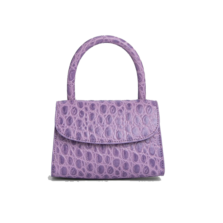 BY FARMini Lilac Circular Croco Embossed Leather女士皮包Small