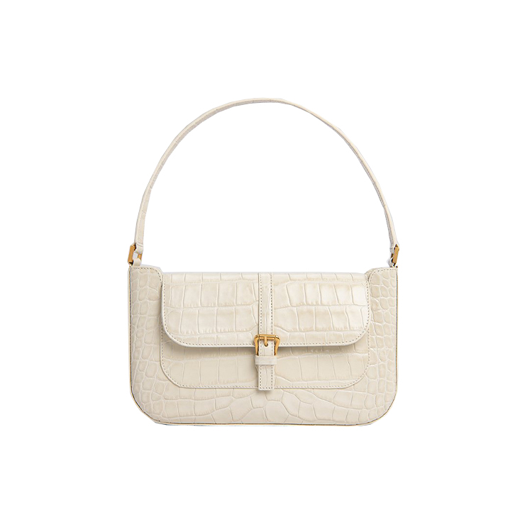 BY FARMiranda Cream Croco Embossed Leather女士皮包Medium