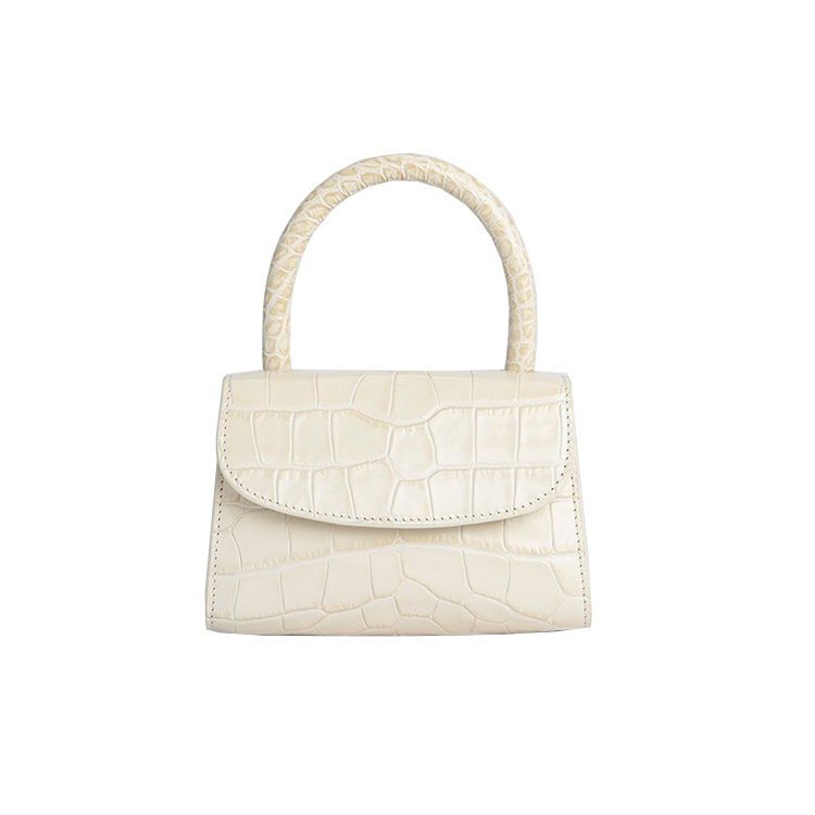 BY FARMini Cream Croco Embossed Leather女士皮包Small